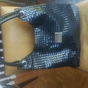 Vintage Faux Leather D&G weaved Shoulder Bag